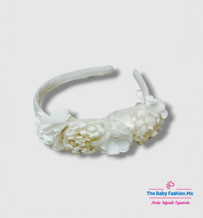 Diadema Moño para bebé niña MAYORAL único modelo Crudo