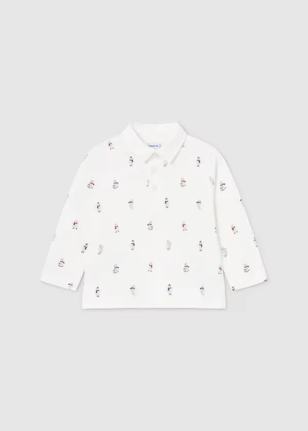Polo manga larga estampado
