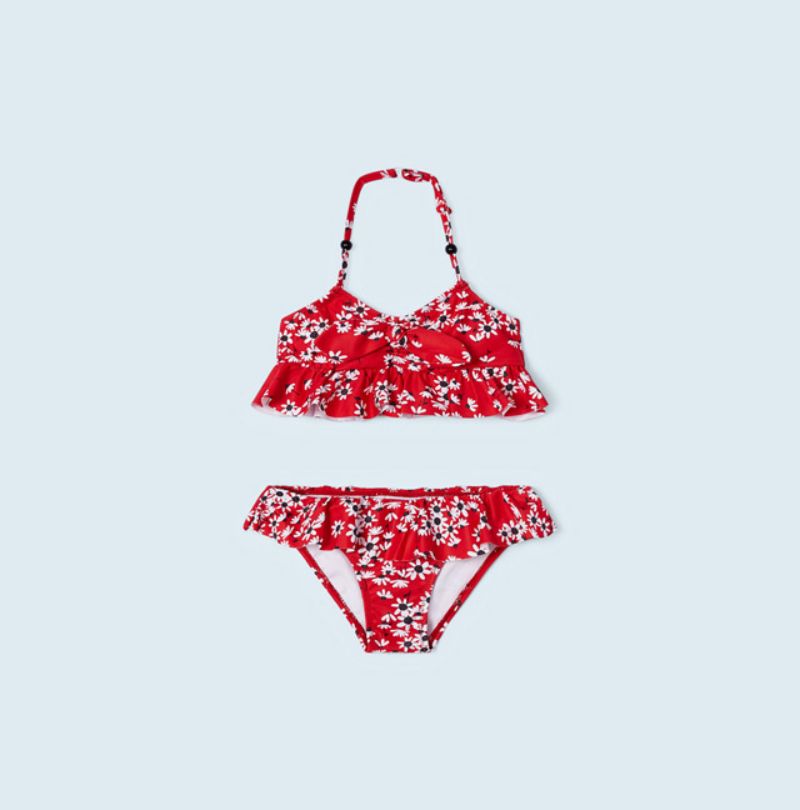 Conjunto 2 Piezas Bikini Volante Lazo Sku 3789 Color 97 Rojo
