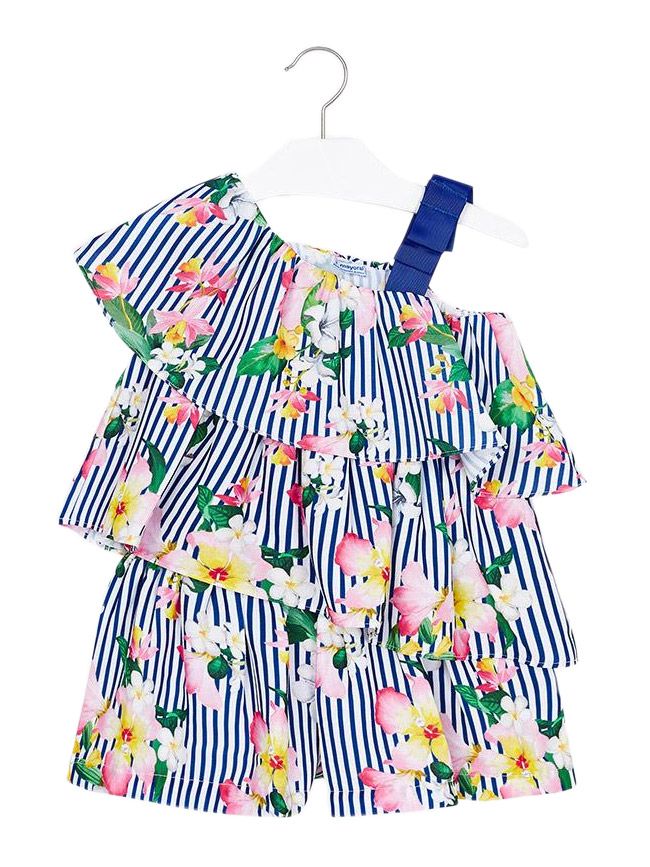 Vestido Niña flores SKU 3805 Color Nautico