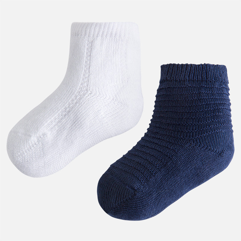 Set 2 Calcetin Canale MAYORAL 9453 Color 56 Navy/Blanco