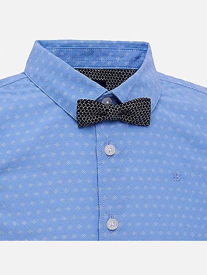 Conjunto 2 Pz Niño Camisa Moño Sku 1132 Color Celeste