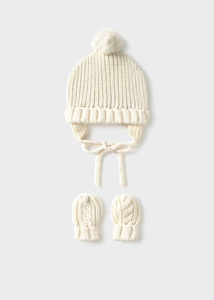 Conj. gorro manoplas tricot