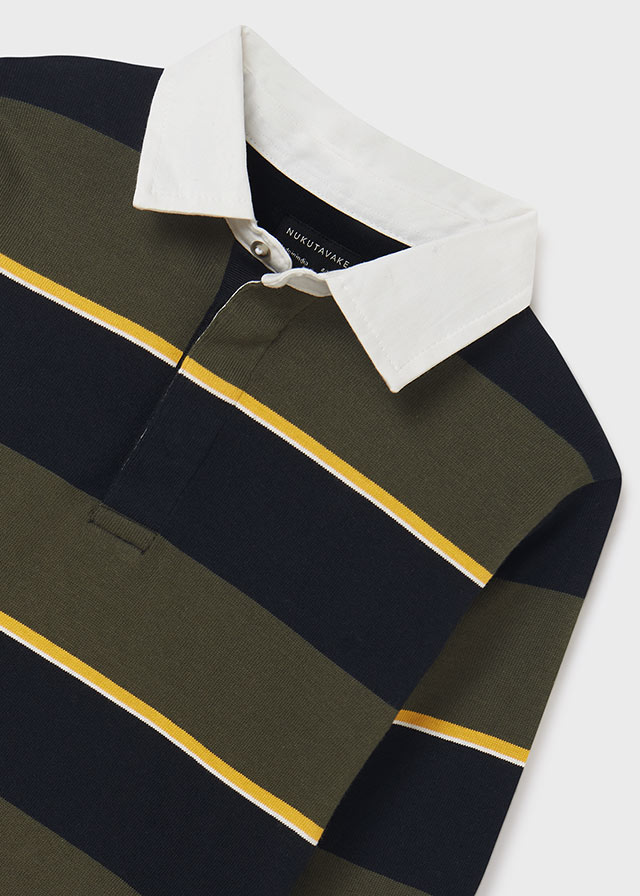 Polo manga larga con rayas bloque para chico NUKUTAVAKE Ref. 7161/34 Liquen