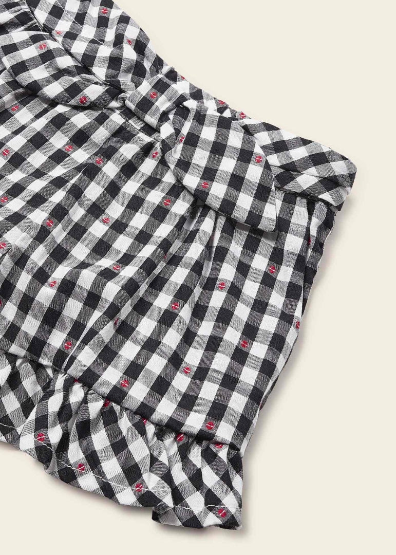 Conjunto 2 piezas estampado vichy de algodón para bebé Art. 23-01281-021 Negro