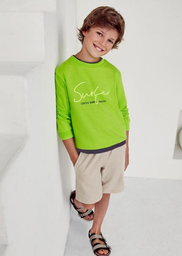 Conjunto 3 Piezas Playera, Sudadera Short para chico NUKUTAVAKE Ref. 6639/15 Acid Apple
