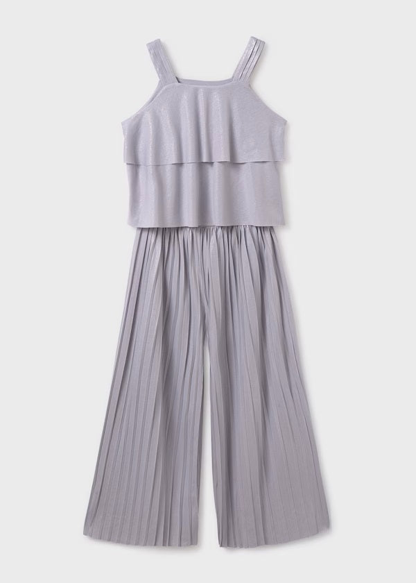 Conjunto pantalón largo y top plisado niña