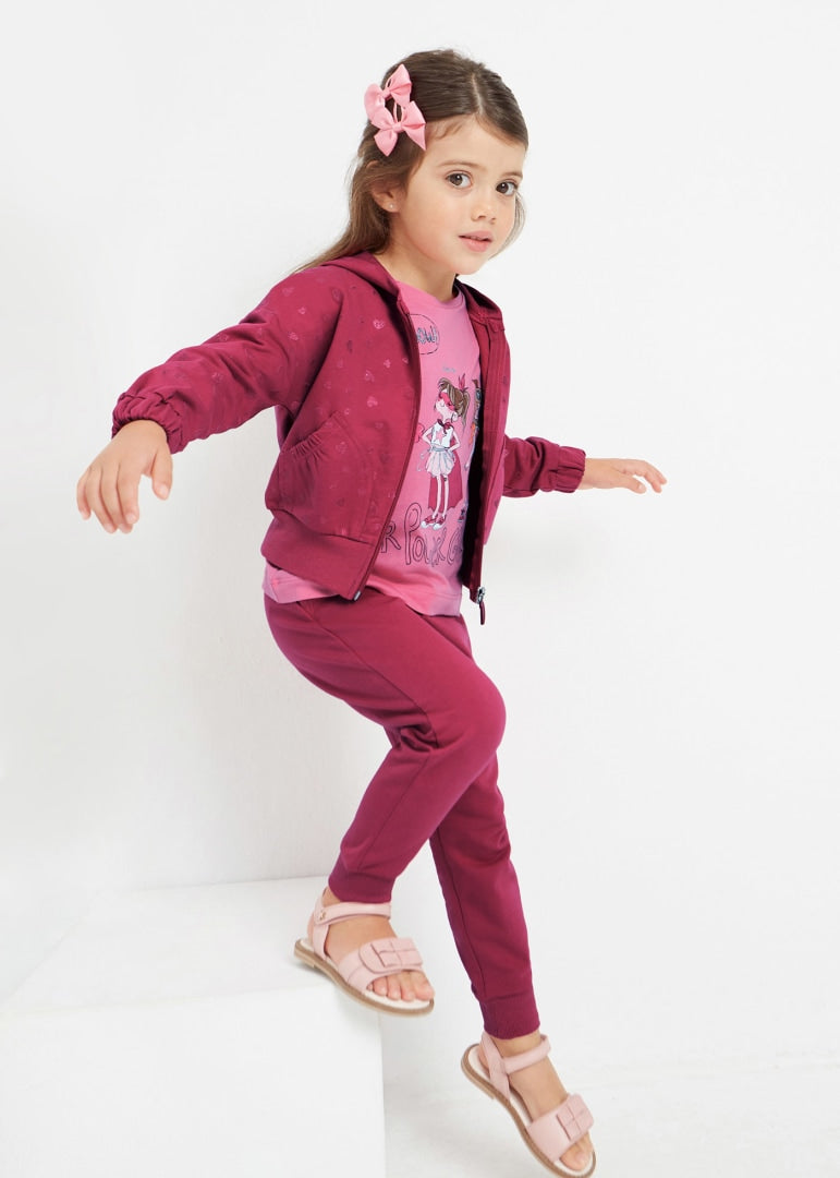 Conjunto pants 3 piezas de algodón sostenible para niña Art. 23-03850-043 Hibiscus