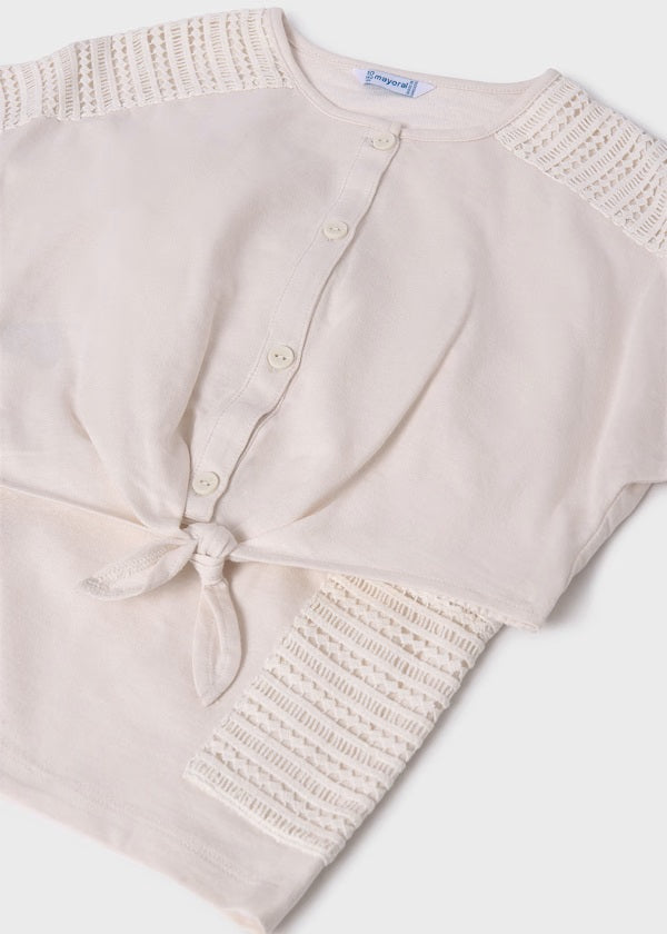 Conjunto short y playera nudo niña