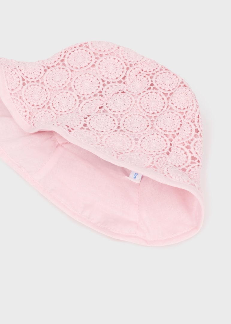 Gorro de guipur para bebé Art. 23-10409-011 Rosa Palo
