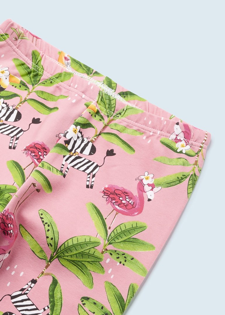 Legging estampado de algodón sostenible para bebé Art. 23-01773-014 Flamingo