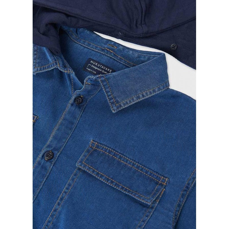 Sobrecamisa Demin Capucha Sku 7149 Color Tejano