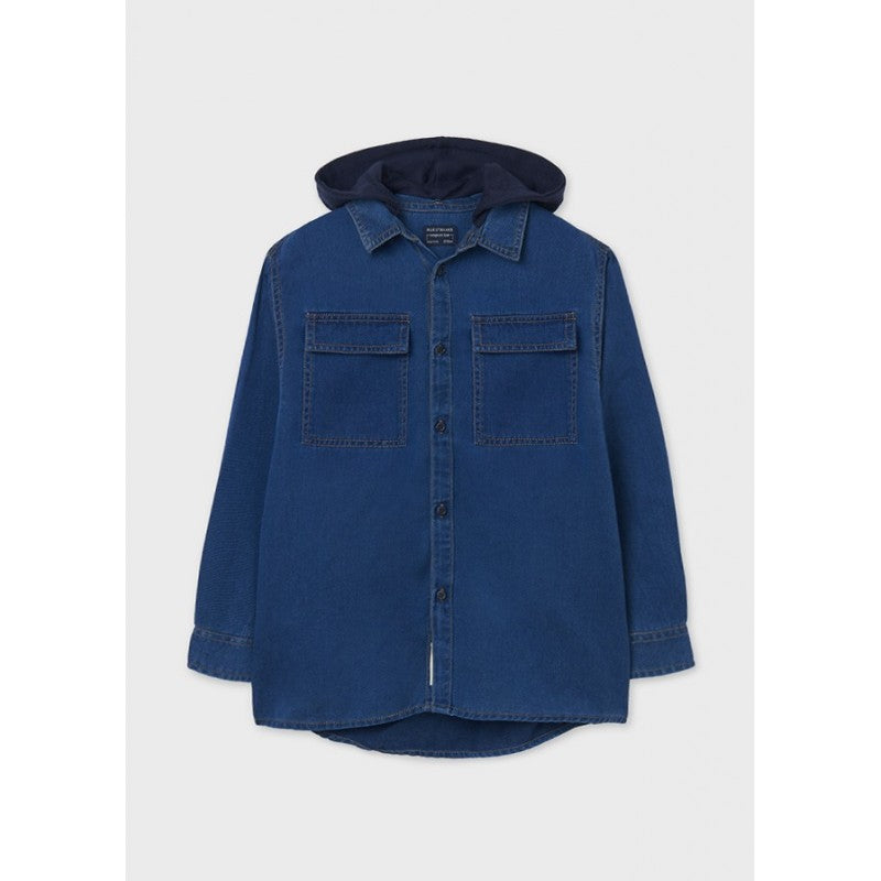 Sobrecamisa Demin Capucha Sku 7149 Color Tejano