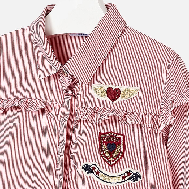 Camisa Rayada MAYORAL SKU 4134 Color 49 Frambuesa