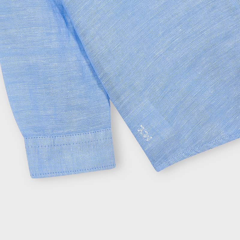 Camisa Lino Básico Para Niño SKU 141 color Celeste