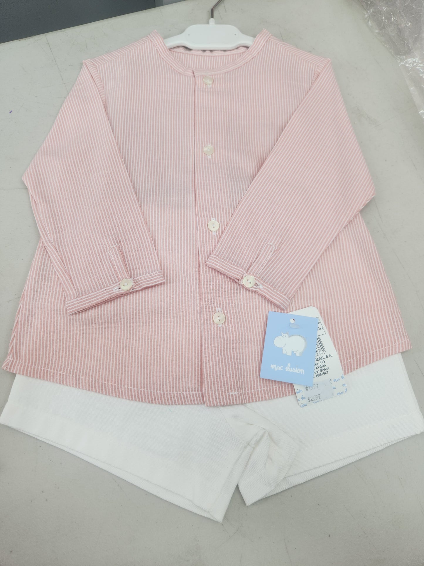 8912 conjunto camisa y pantalón corto(short) Macilusion