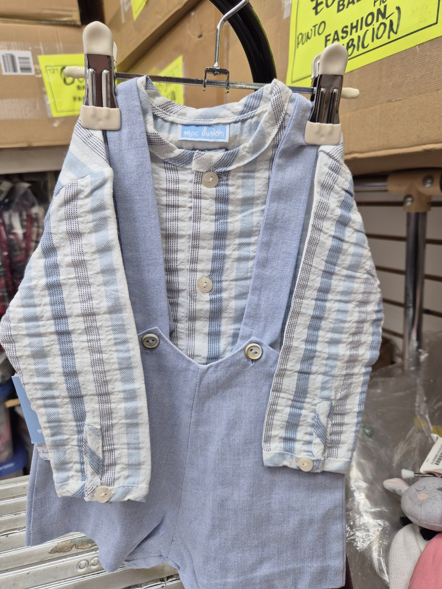 9308 conjunto 2pzas (camisa y pelele con tirantes) Macilusion