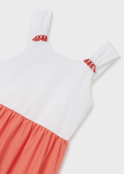 Vestido bloques de color para chica Sku 6922 Color Carmin