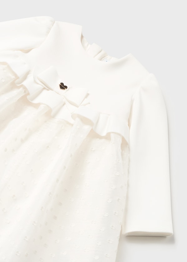 Vestido combinado tul bebé Ref. 13-02972-034 Bco Roto