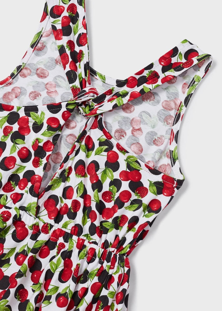 Vestido estampado de algodón sostenible para niña Art. 23-03943-027 Rojo