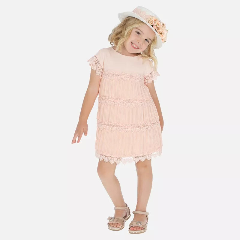 Vestido Plisado Niña Mayoral 3917-Melocoton
