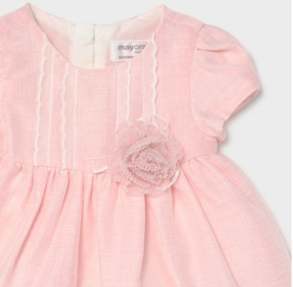 Vestido ceremonia con braguita para bebé MAYORAL Ref. 21/1821/24 Pale Blush
