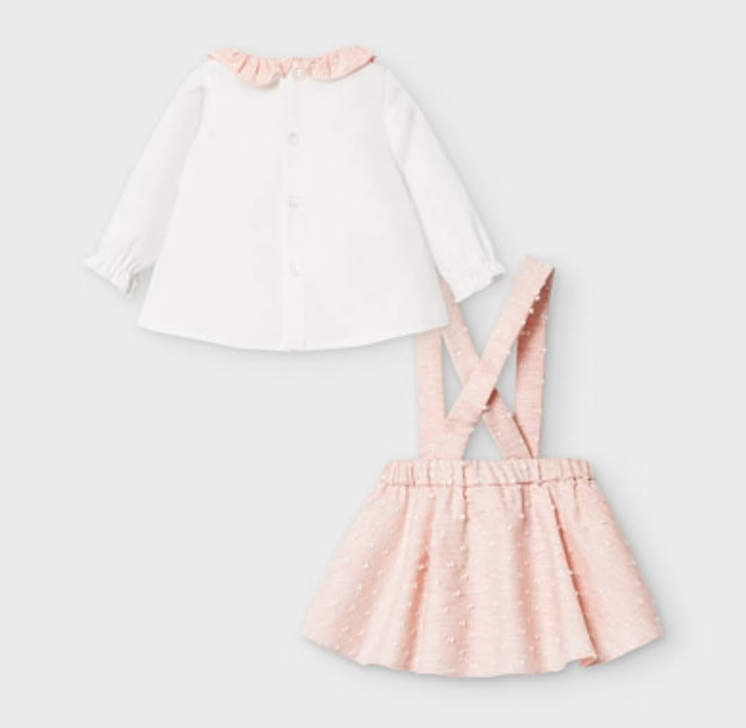 Conjunto de blusa y falda con tirantes SKU-2858