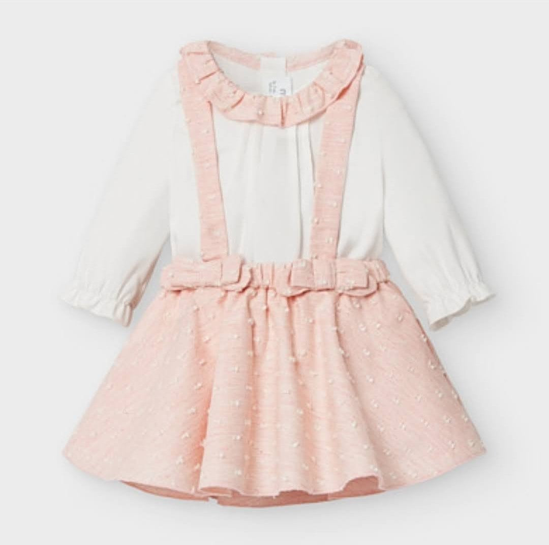 Conjunto de blusa y falda con tirantes SKU-2858