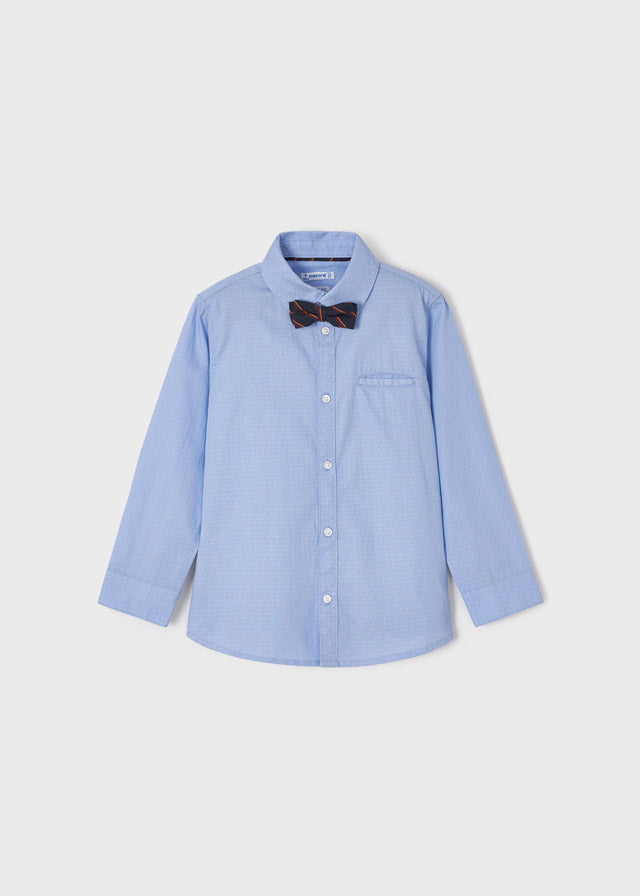 Camisa manga larga con corbatín para niño MAYORAL Ref 4184/59 Celeste