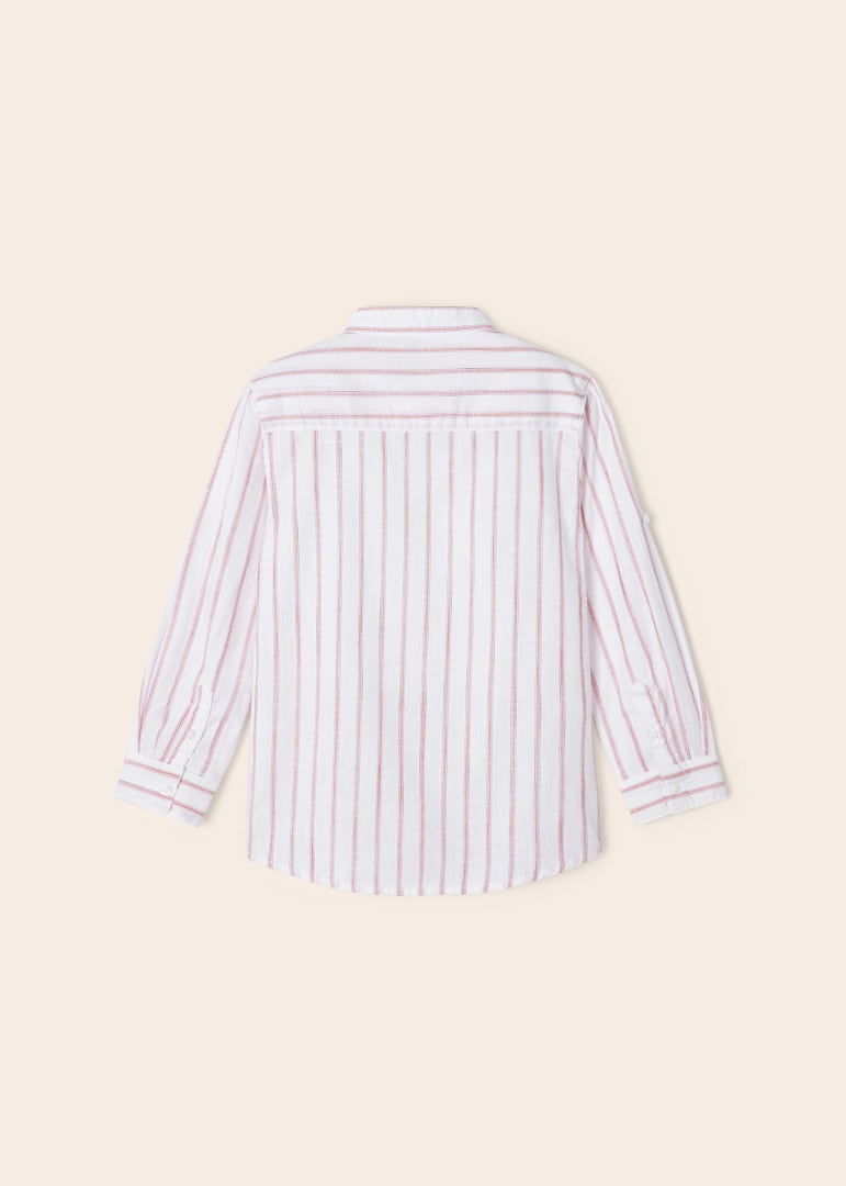 Camisa manga larga con cuello mao en algodón sostenible para niño Art. 23-03168-051 Rojo