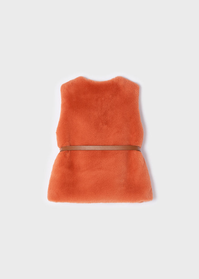 Chaleco de pelo con cinturón para niña MAYORAL Ref. 12/4312/11 Naranja