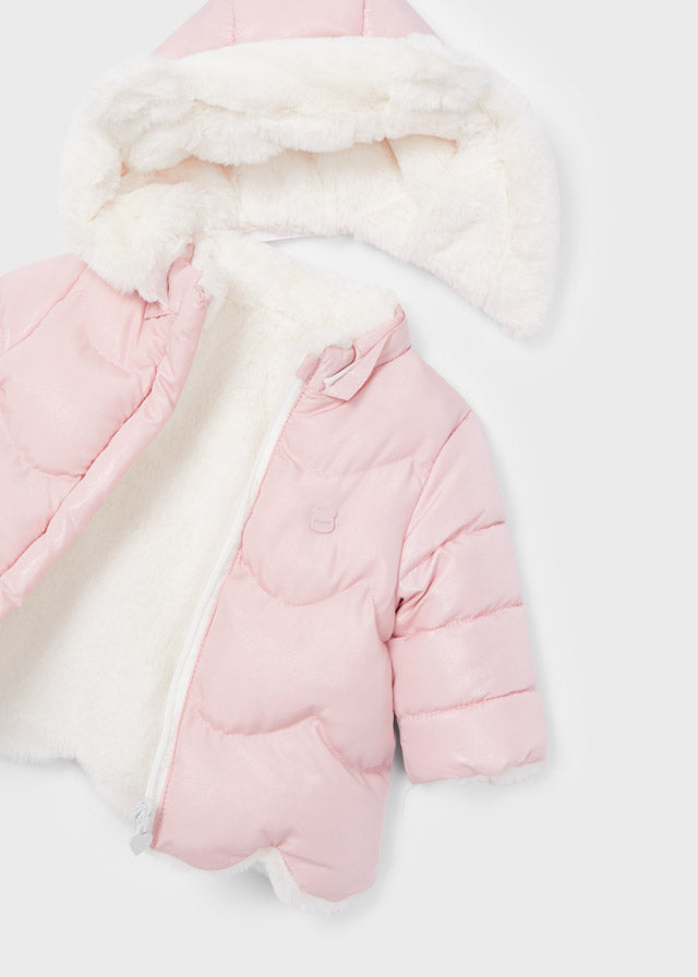 Chamarra reversible de pelo para recién nacido ECOFRIENDS Rosa baby SKU-2498