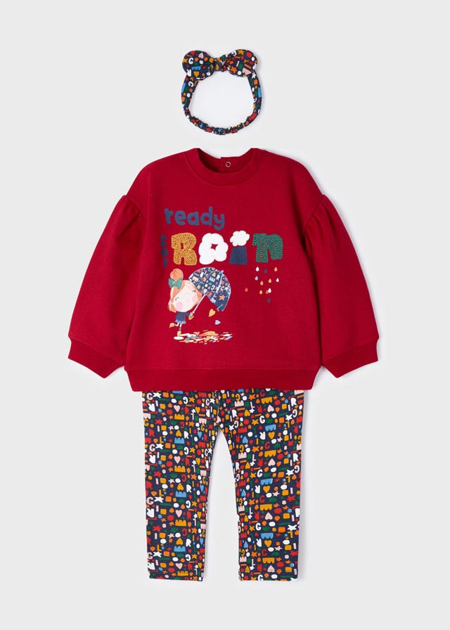 Conjunto leggings con sudadera para bebé ECOFRIENDS Rojo SKU-2725