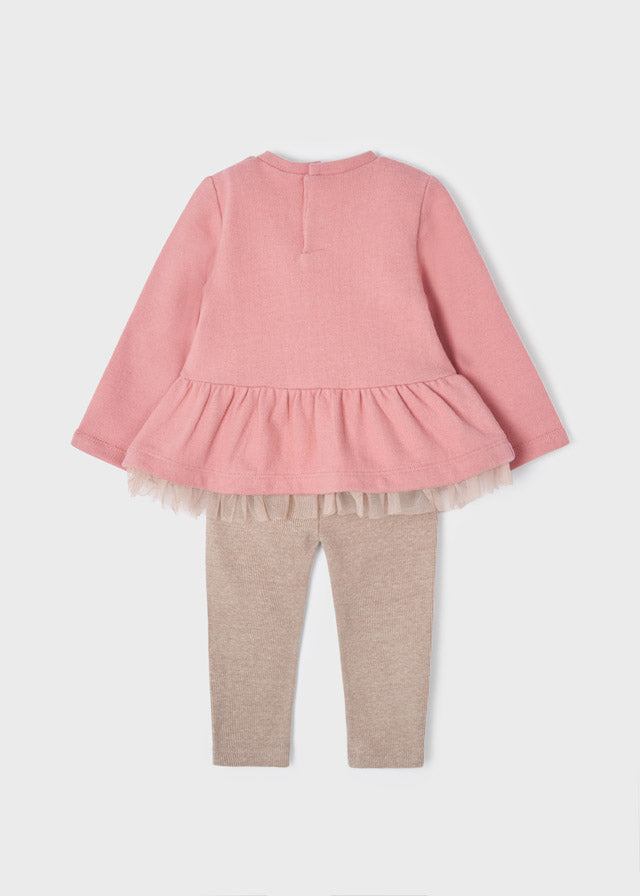 Conjunto leggings de tricotosa para bebé Rubor SKU-2724