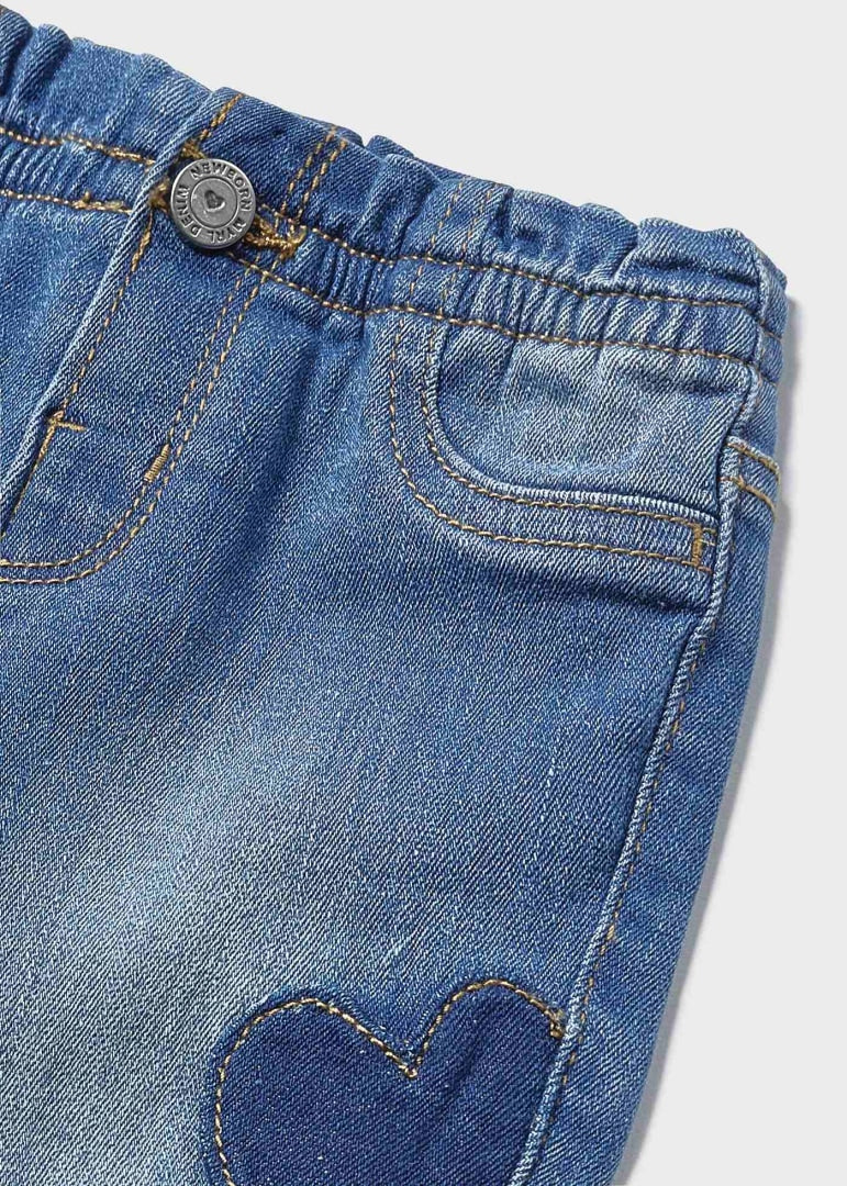 Jeggins mezclilla ajustables de algodón sostenible recién nacido MAYORAL Ref. 23/1762/89 Light deni