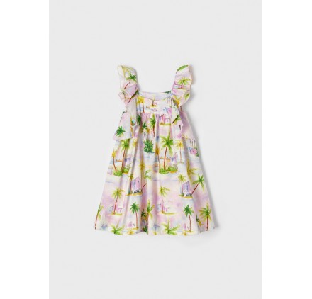 Vestido estampado niña Sku 3937 Color 34 Malva