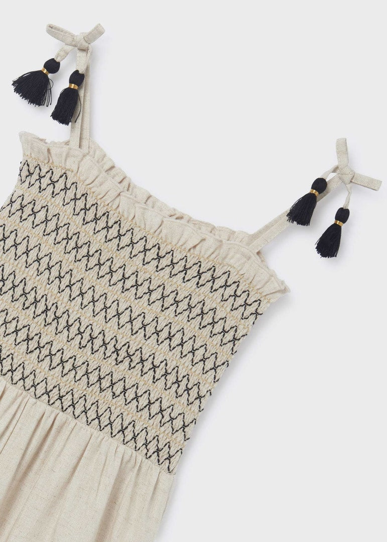 Mono corto con punto smock para chica MAYORAL Ref. 23/6841/46 Lino