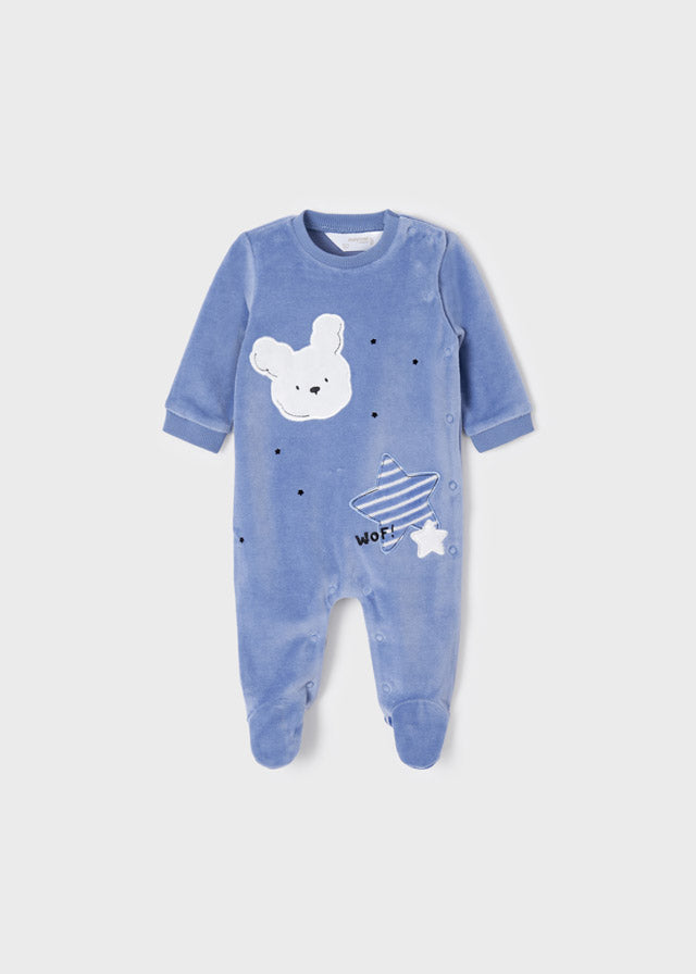 Pack 2 pijamas de punto aterciopelado recién nacido MAYORAL ECOFRIENDS Ref. 12/2632/11 Blue ice