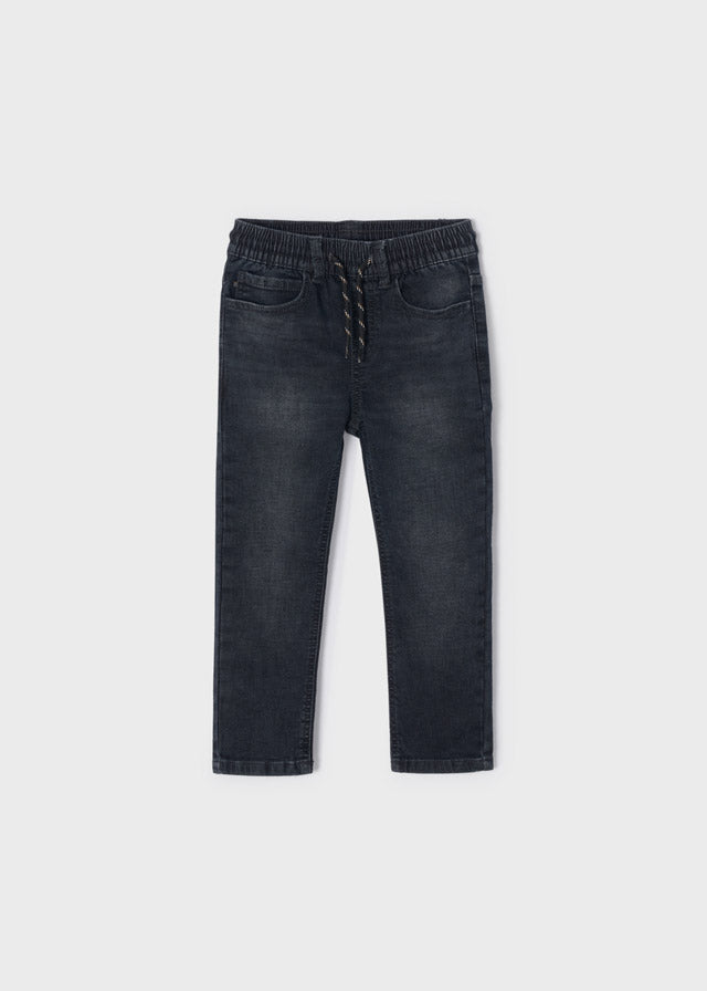 Pantalón de mezclilla jogger fit para niño ECOFRIENDS Negro SKU-4598