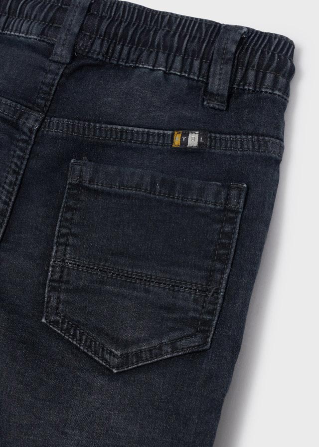Pantalón de mezclilla jogger fit para niño ECOFRIENDS Negro SKU-4598