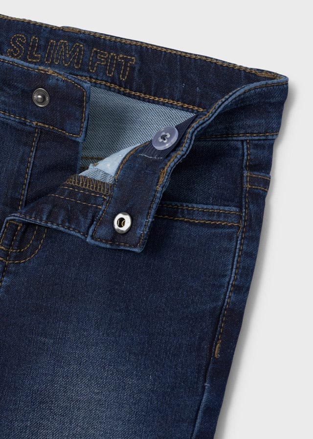 Pantalón de mezclilla slim fit para niño ECOFRIENDS Oscuro SKU-4593