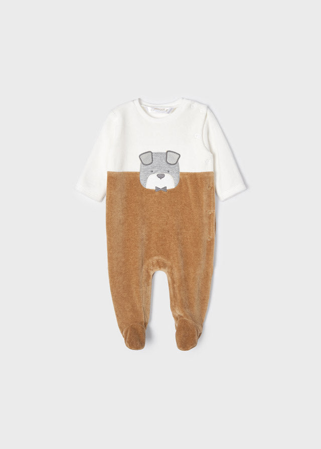 Pijama con aplique bordado para recién nacido MAYORAL ECOFRIENDS Ref. 2626/21 Caramel Vi
