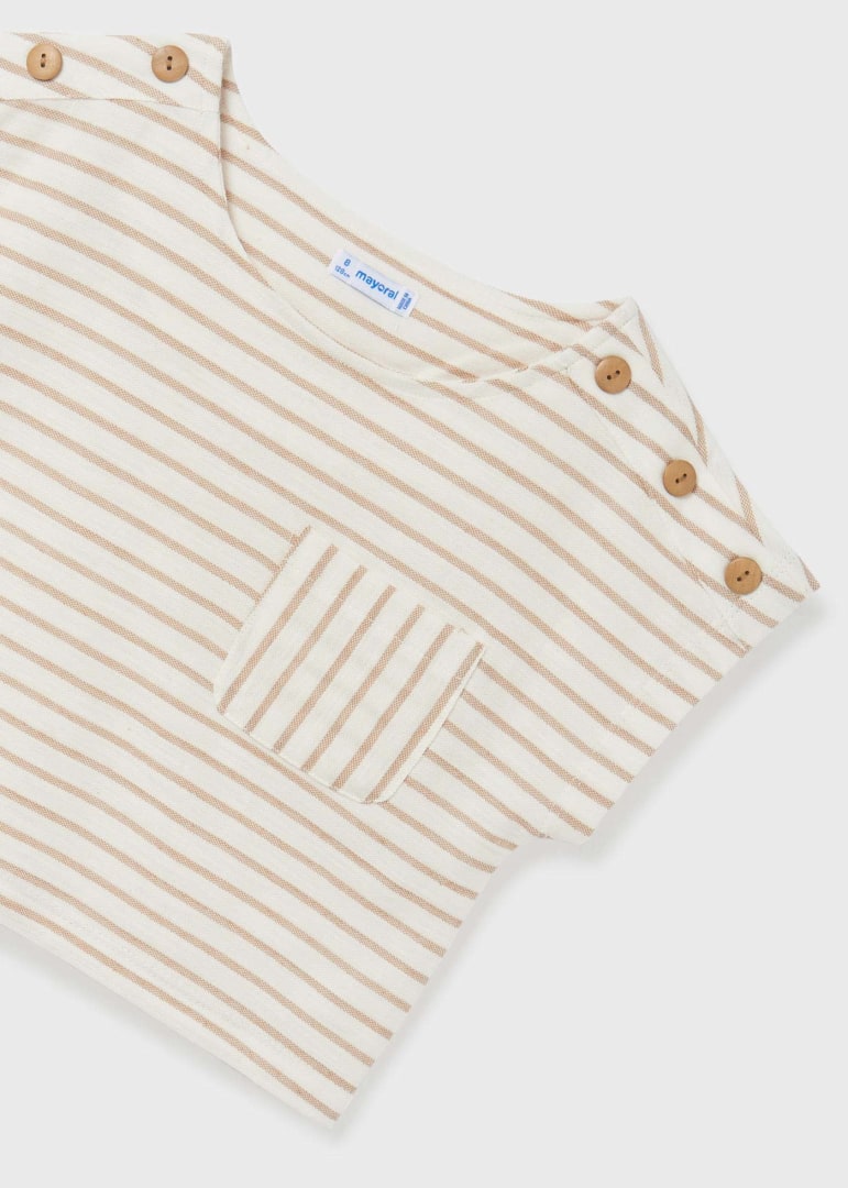 Playera manga corta estampada de algodón para chica MAYORAL Ref. 23/6048/21 Caramelo