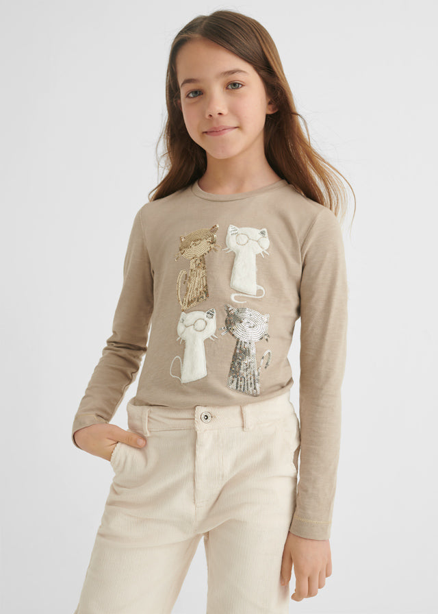 Playera manga larga con gráfica para chica MAYORAL ECOFRIENDS Ref. 7033/74 Vison
