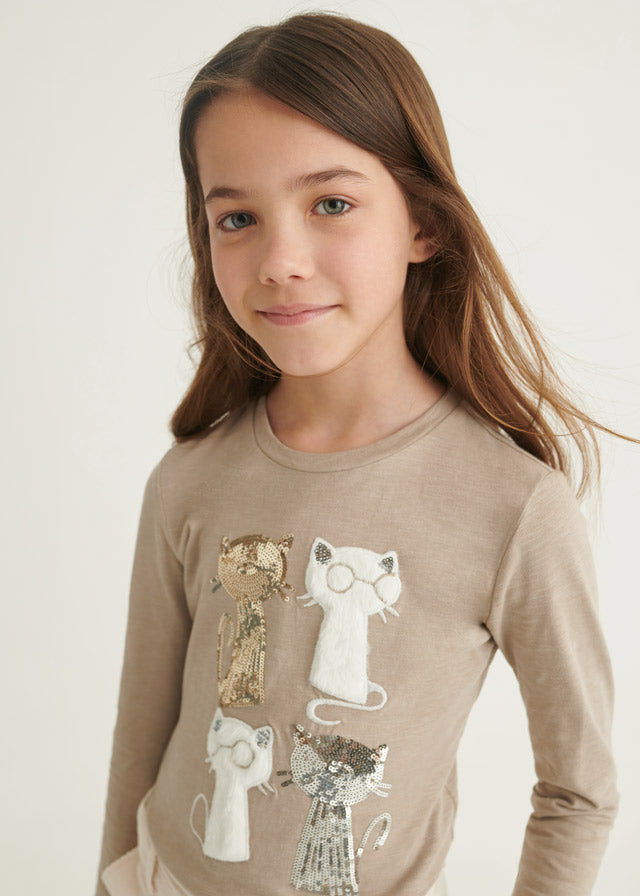 Playera manga larga con gráfica para chica MAYORAL ECOFRIENDS Ref. 7033/74 Vison