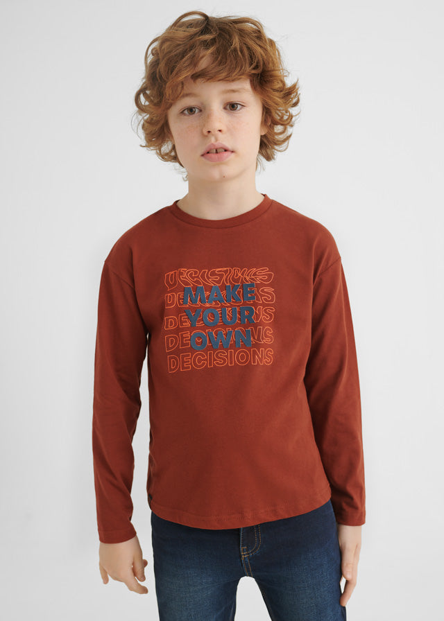 Playera manga larga con letras para chico NUKUTAVAKE 7010/53