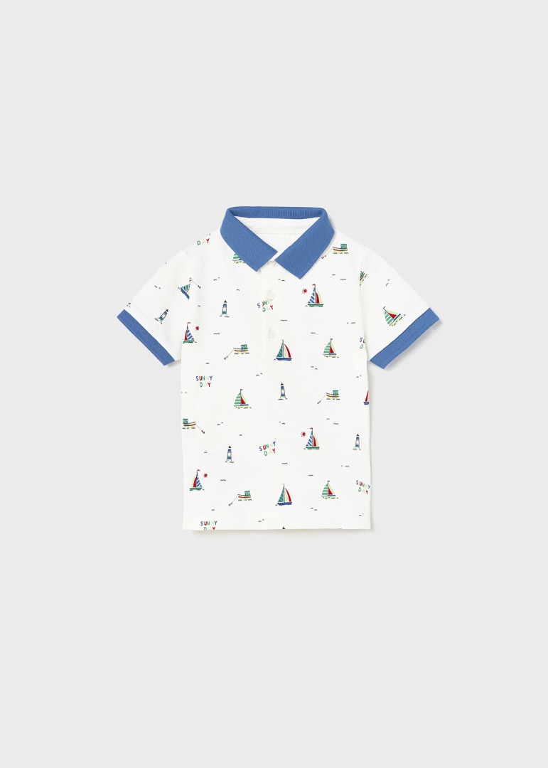 Polo manga corta con estampado para bebé Art. 23-01106-060 Barcos