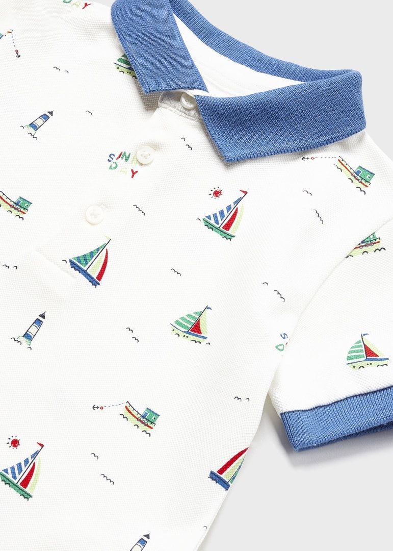 Polo manga corta con estampado para bebé Art. 23-01106-060 Barcos