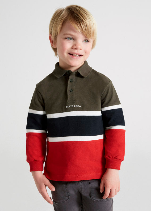 Polo manga larga con bloques de color para niño ECOFRIENDS Goji SKU-4181