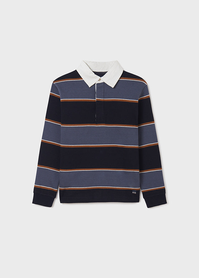 Polo manga larga con rayas bloque para chico NUKUTAVAKE Ref. 7161/33 Dark navy